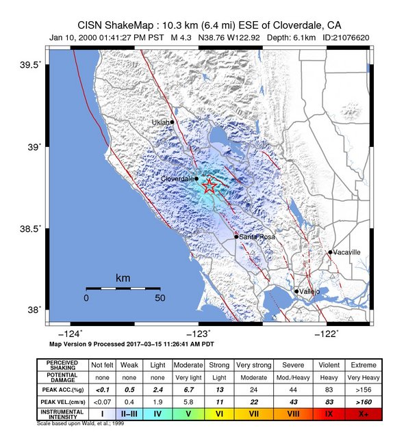 ShakeMap Intensity Thumbnail
